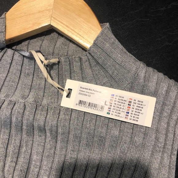 Cotton On Sz L Grey Scarlett Rib Jumper Pullover - Picture 5 of 7